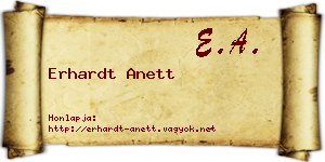 Erhardt Anett névjegykártya